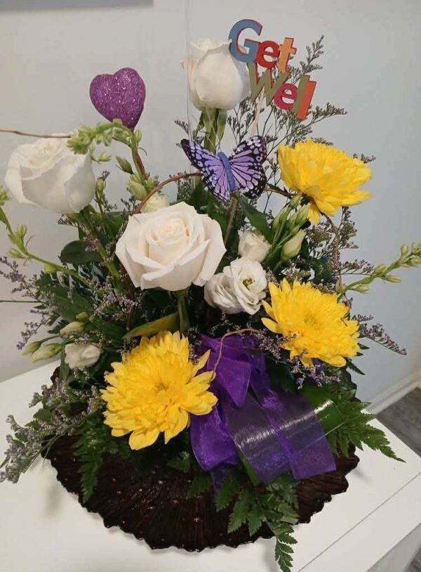 Purple Ribbon by Green Village Flowers