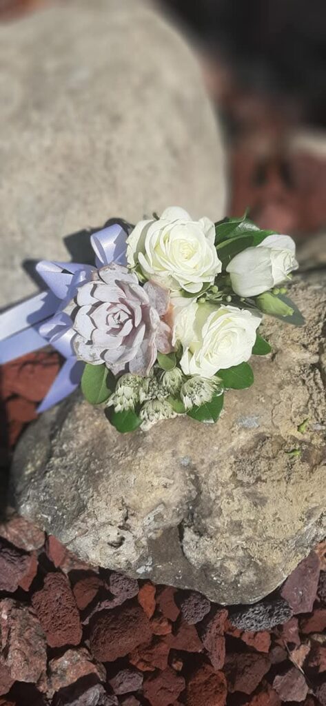 Whie roses - prom and homecoming