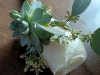 White Rose pin - prom and homecoming