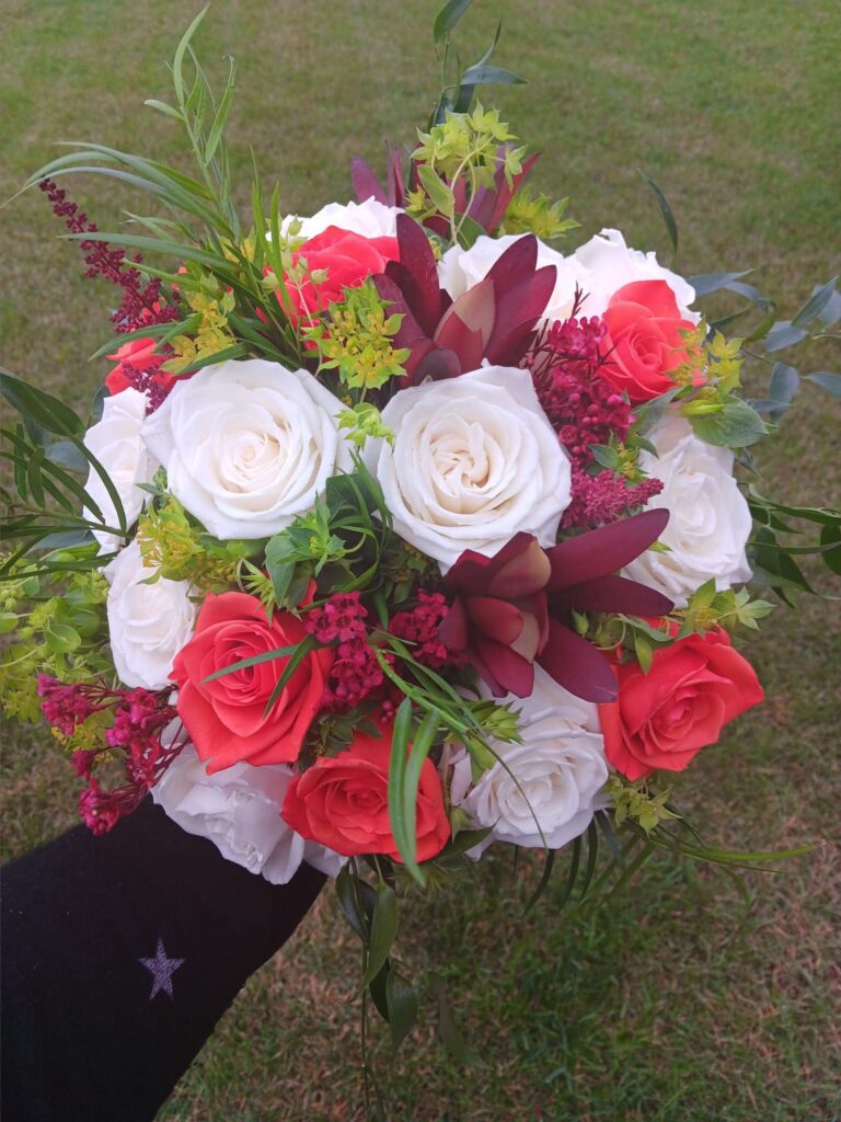 White and Red roses - prom and homecoming