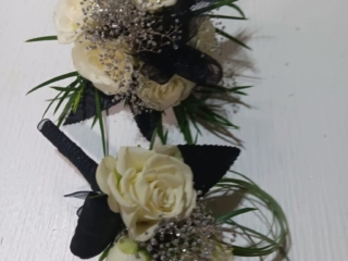 White roses pin  - prom and homecoming